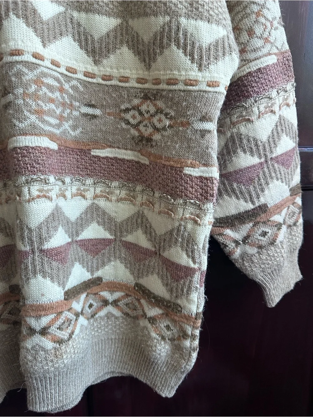 Men's Quarter Zip knit Geometric Aztec Patterned Fair Isle Sweater
